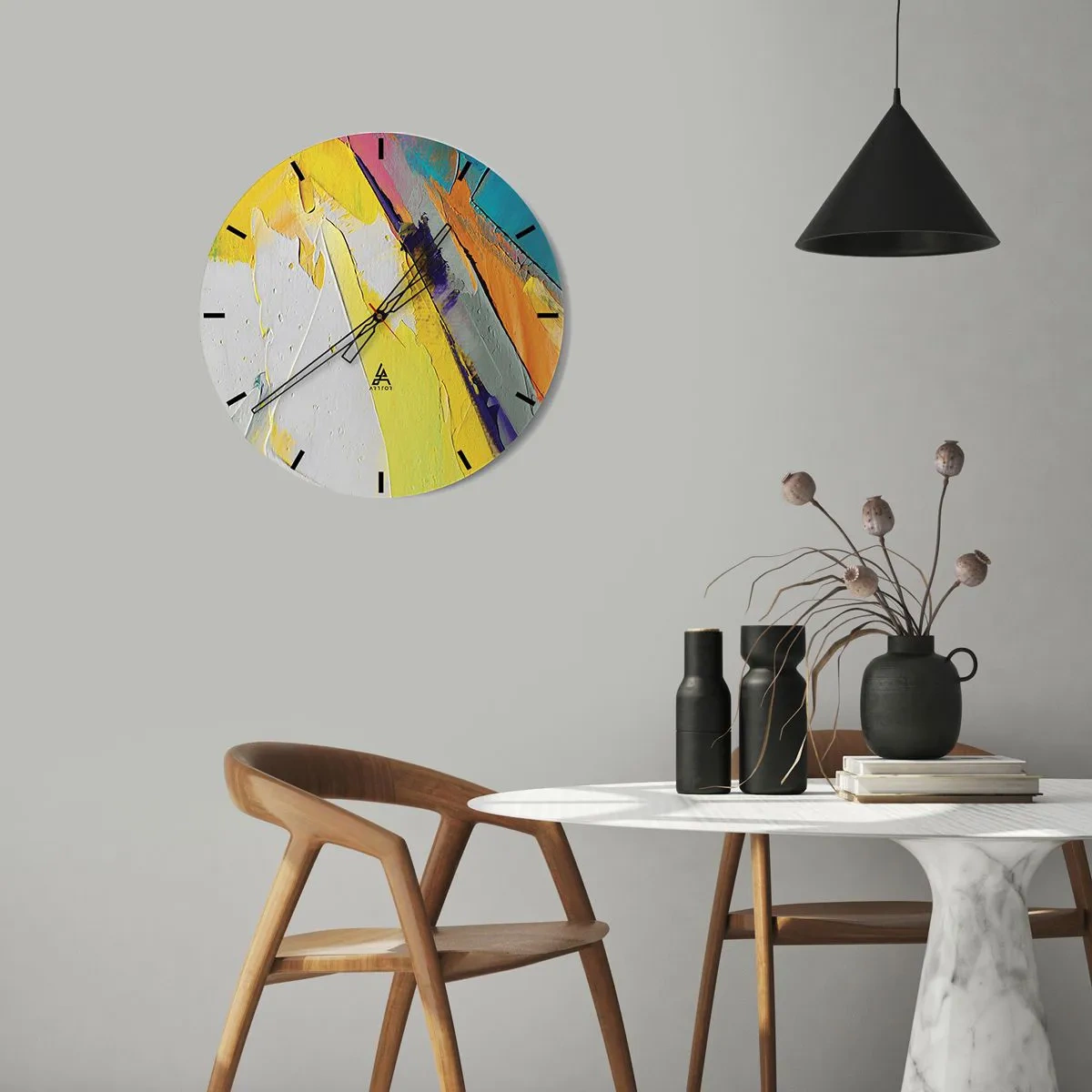 Reloj de pared - Reloj de vidrio - Anatomía de la luz - 40x40 cm