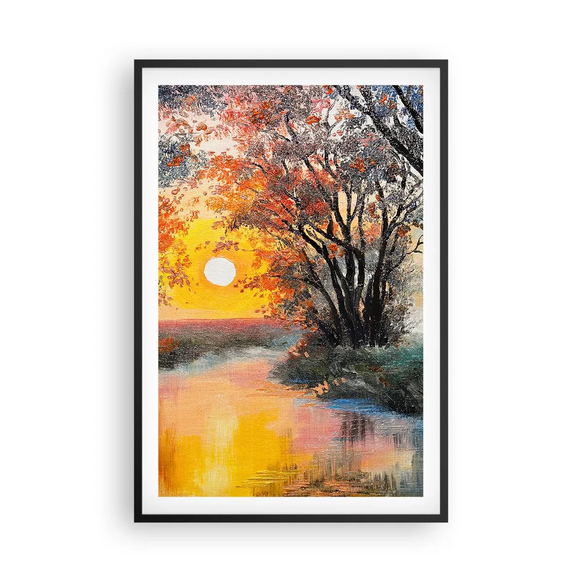 Póster en marco negro - Ambiente otoñal - 61x91 cm