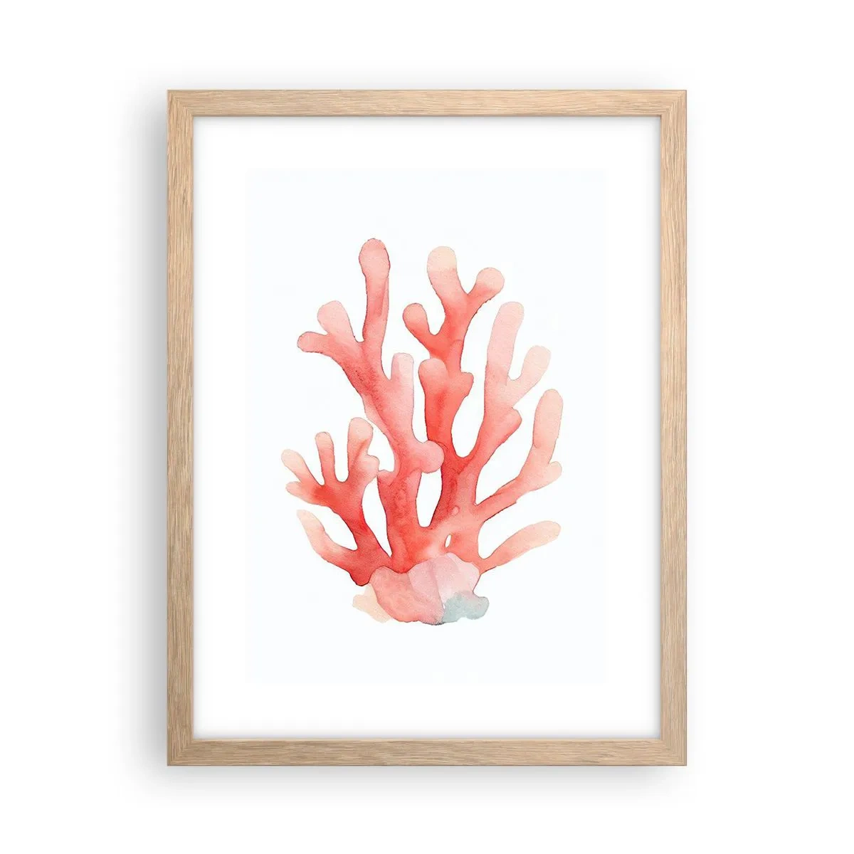 Póster en marco roble claro - La hermosura del color coral - 30x40 cm