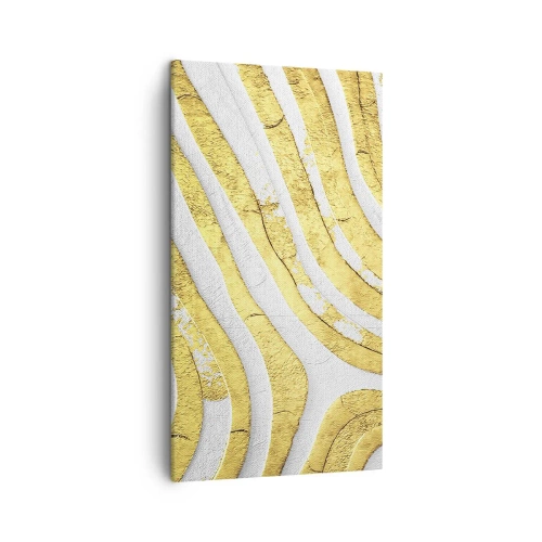Cuadro sobre lienzo - Impresión de Imagen - Una composición en blanco y oro - 45x80 cm
