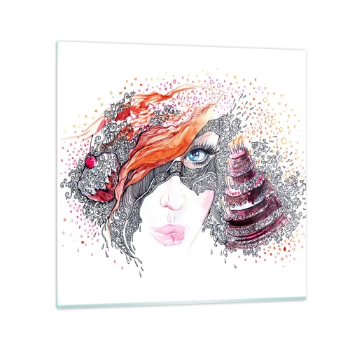 Cuadro sobre vidrio - Impresiones sobre Vidrio - Con ella cada día es una fiesta - 30x30 cm