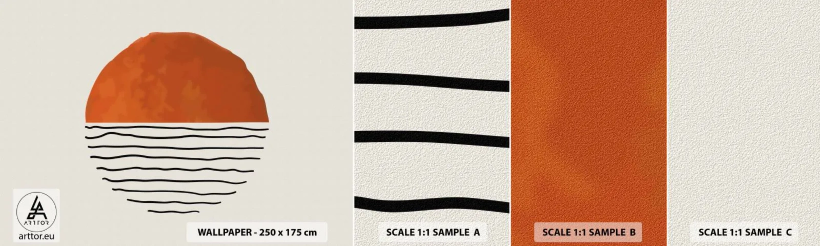 Muestra de fotomural autoadhesivo Deluxe Sticker - En un ambiente japonés - Abstracción, Pedazo, Minimalismo - 100x30 cm