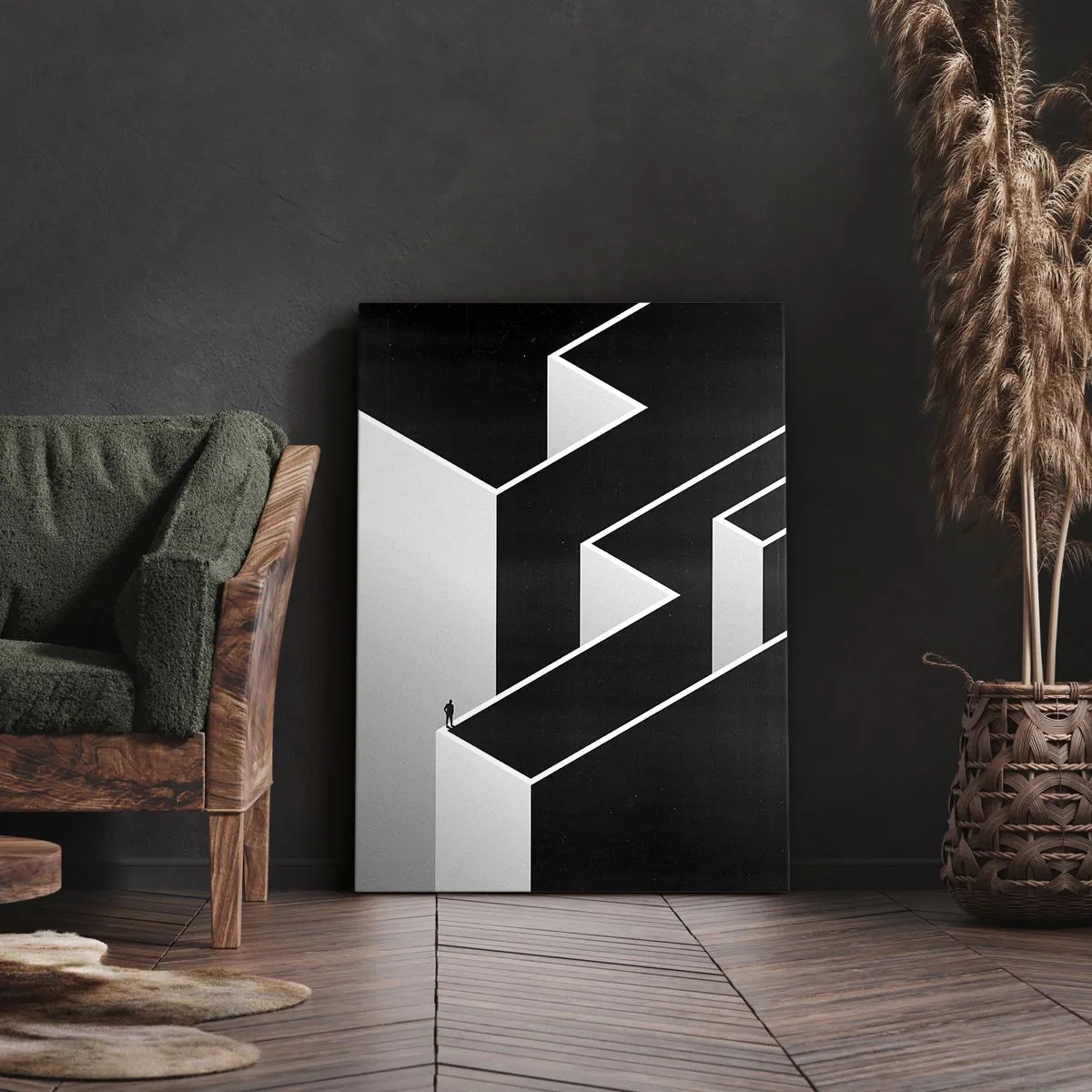 Cuadro sobre lienzo - Impresión de Imagen - Soledad en la cumbre - 55x100 cm