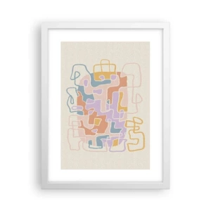 Póster en marco blanco - Laberinto - una alegre aventura - 30x40 cm