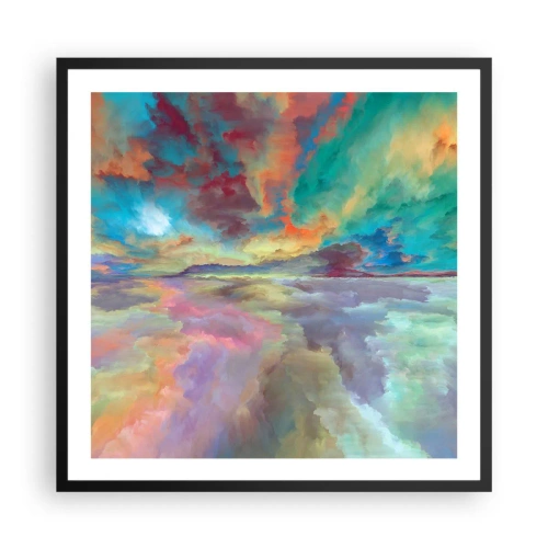 Póster en marco negro - Dos cielos - 60x60 cm