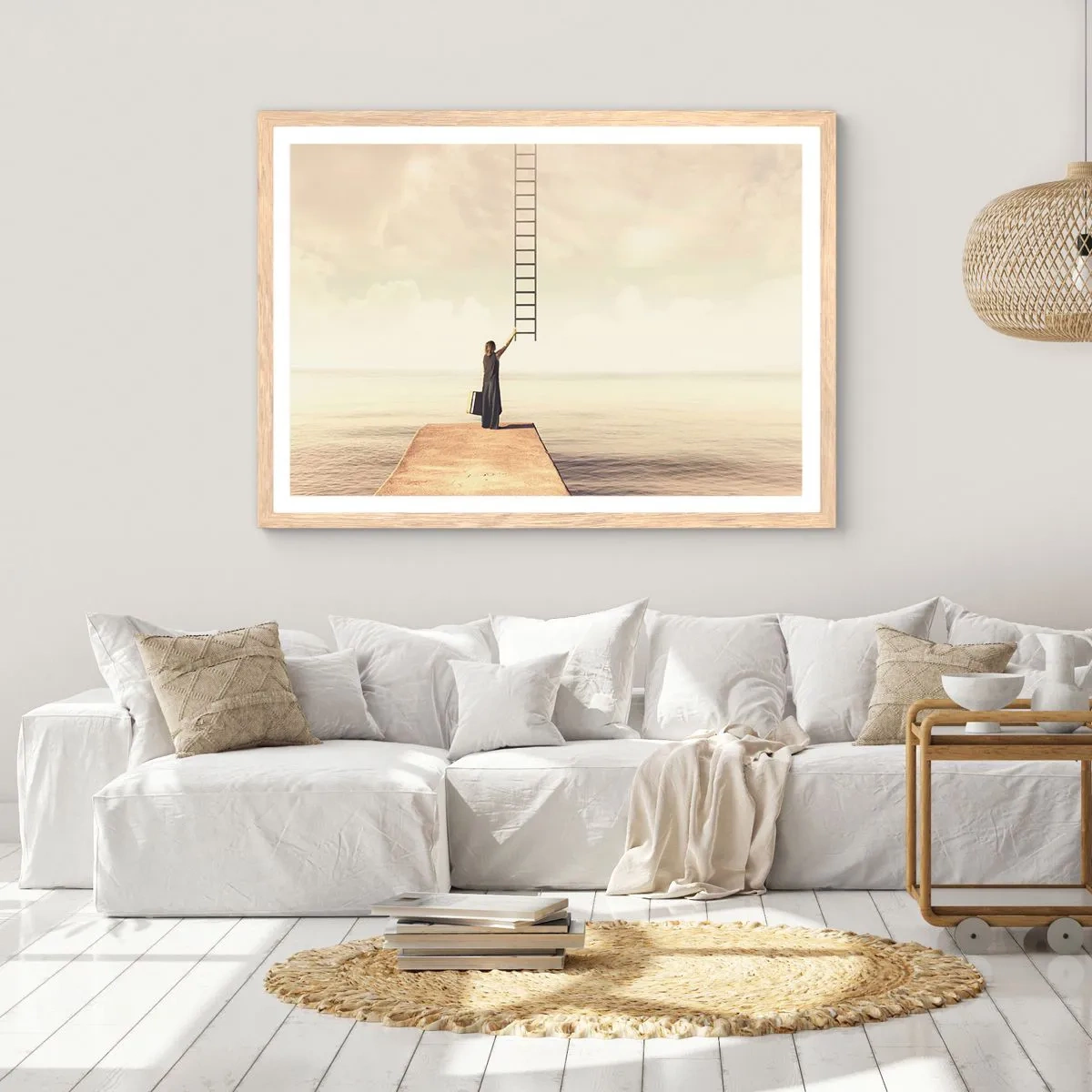 Póster en marco roble claro - Un viaje mágico - 50x40 cm