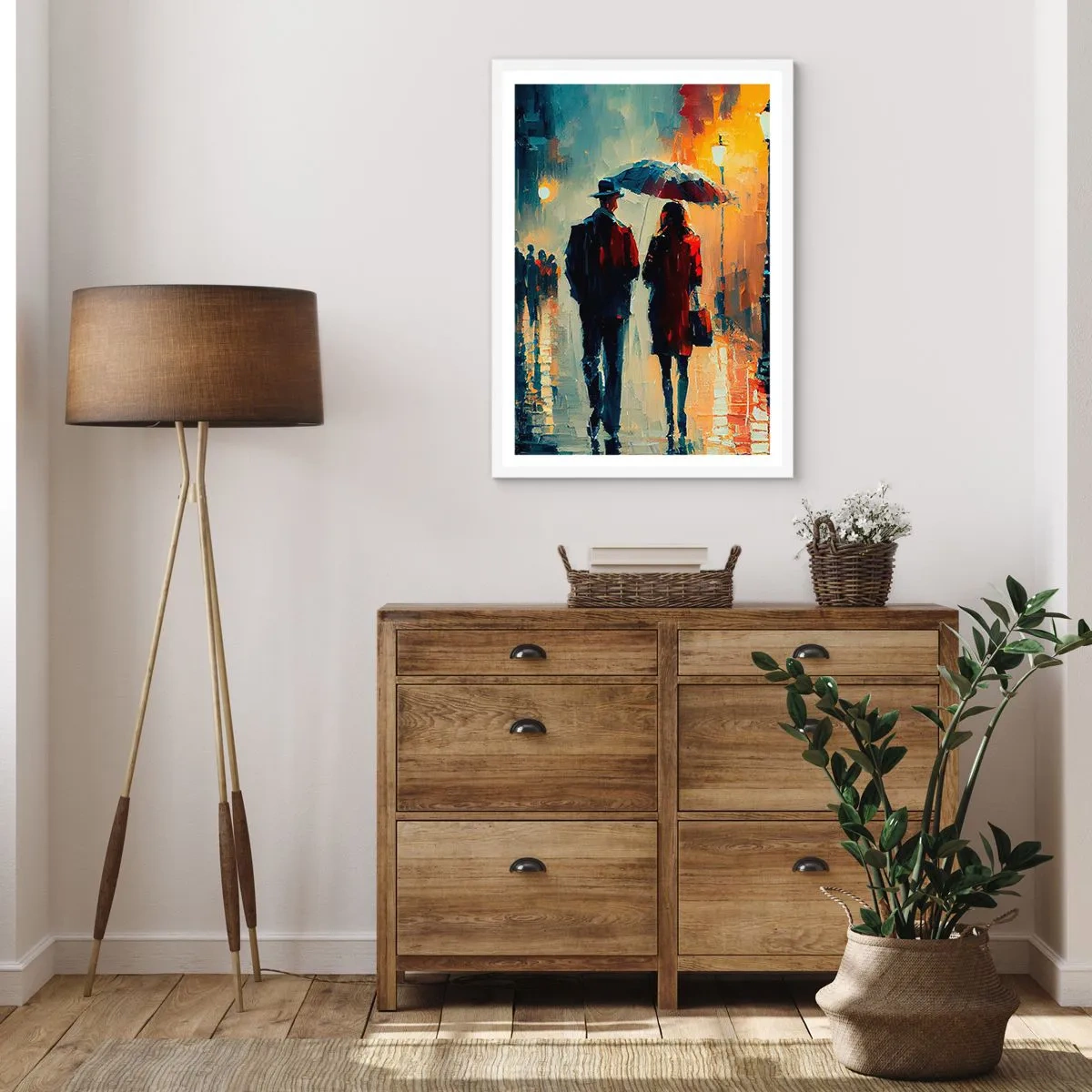 Póster en marco blanco - Historia de amor urbana - 61x91 cm