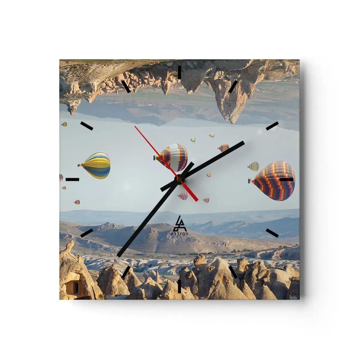 Reloj de pared - Reloj de vidrio - Aquí todo es posible - 40x40 cm