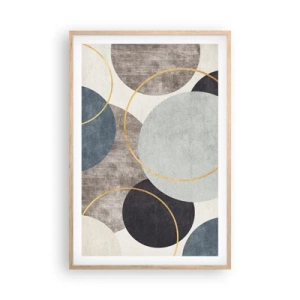Póster en marco roble claro - Círculo tras círculo - 61x91 cm