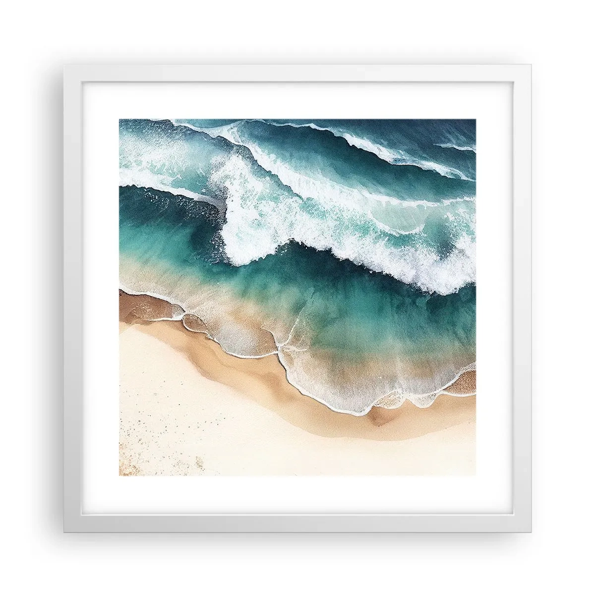 Póster en marco blanco - Un encuentro eterno - 40x40 cm