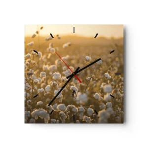 Reloj de pared - Reloj de vidrio - Un campo esponjoso - 40x40 cm