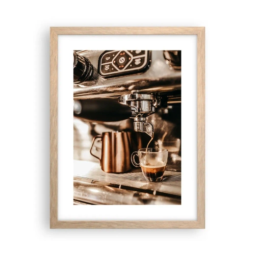 Póster en marco roble claro - El resplandor del café - 30x40 cm