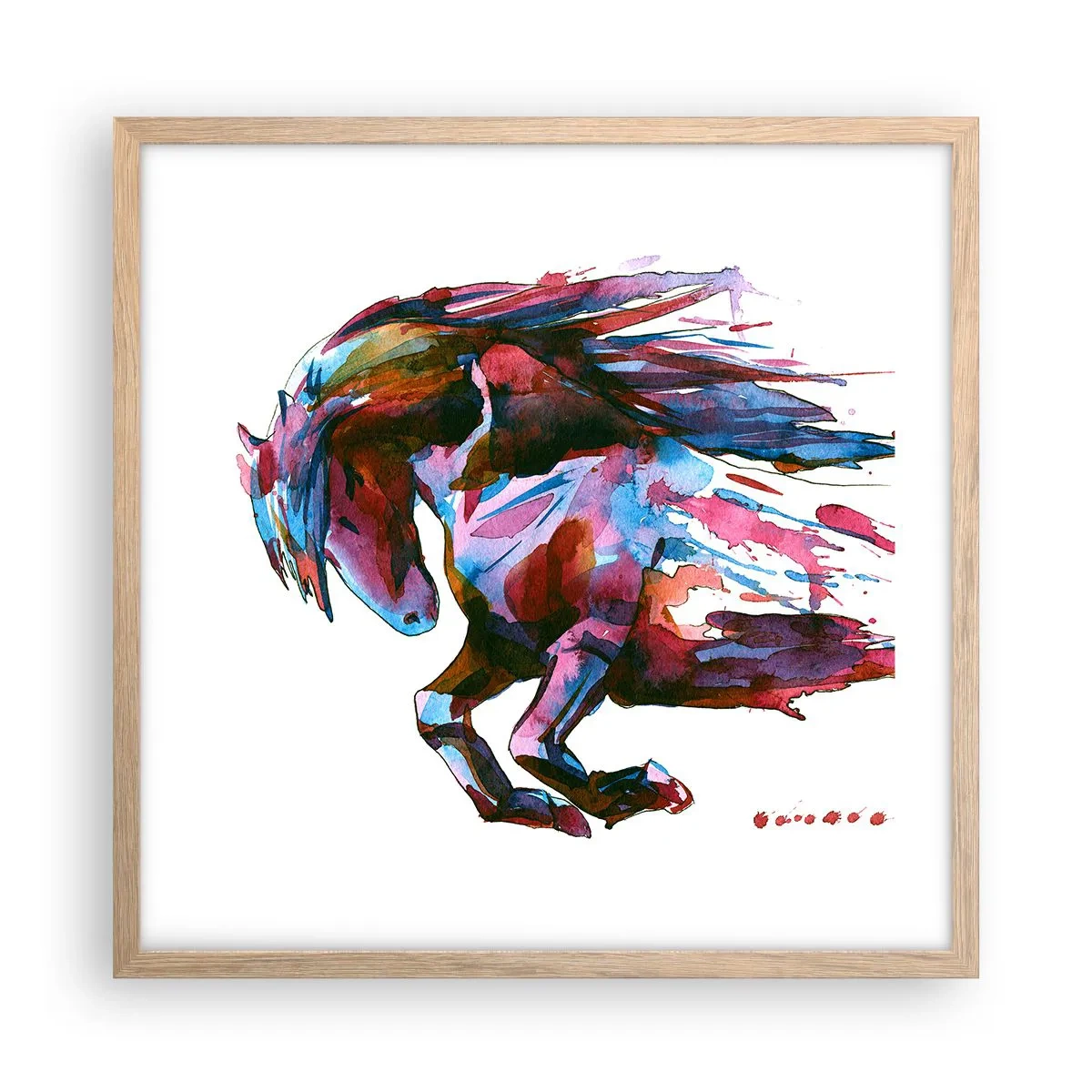 Póster en marco roble claro - En éxtasis - 50x50 cm