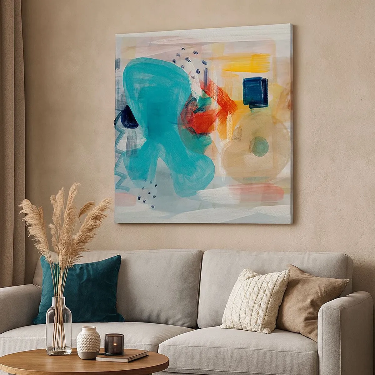 Cuadro sobre lienzo - Impresión de Imagen - Un juego de colores - 30x30 cm