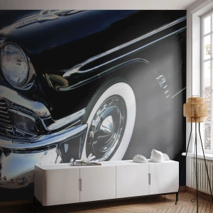 Fotomural Premium Canvas - Clásicos en plata, negro y blanco - Automotor, Auto, en blanco y negro - 300x210 cm