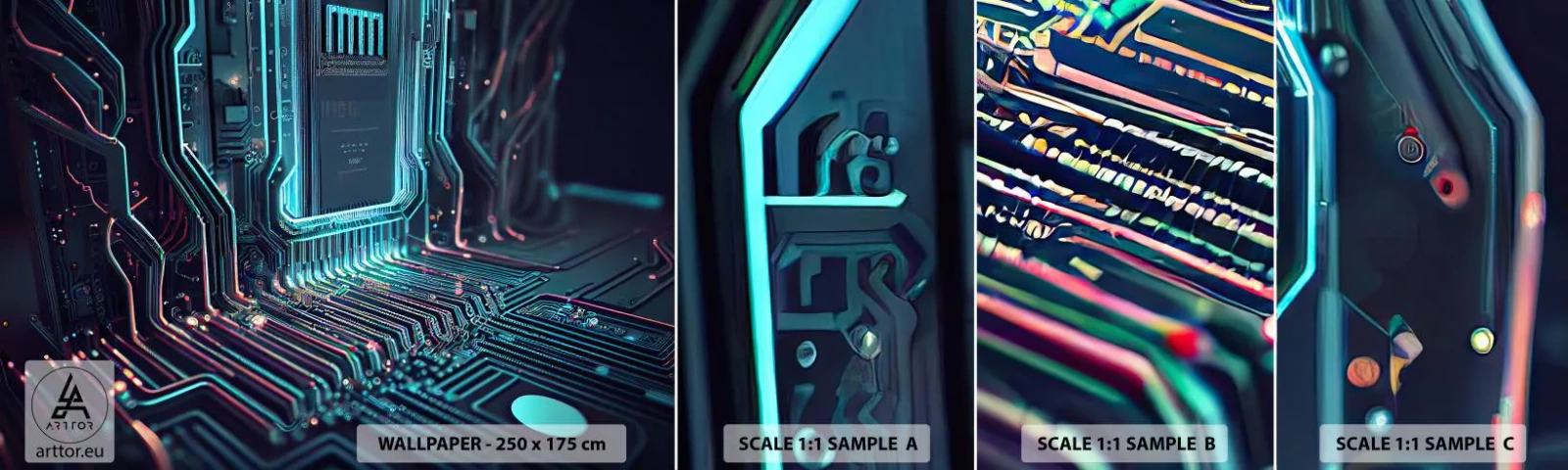 Muestra De Fotomural Standard Eco - Mi forma de pensar - Tecnología, Computadora, Procesador - 100x30 cm
