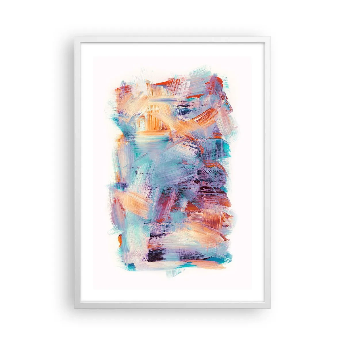 Póster en marco blanco - Colorido desorden - 50x70 cm