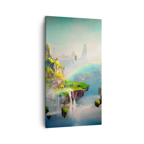 Cuadro sobre lienzo - Impresión de Imagen - El medio de la nada - islas flotantes - 45x80 cm