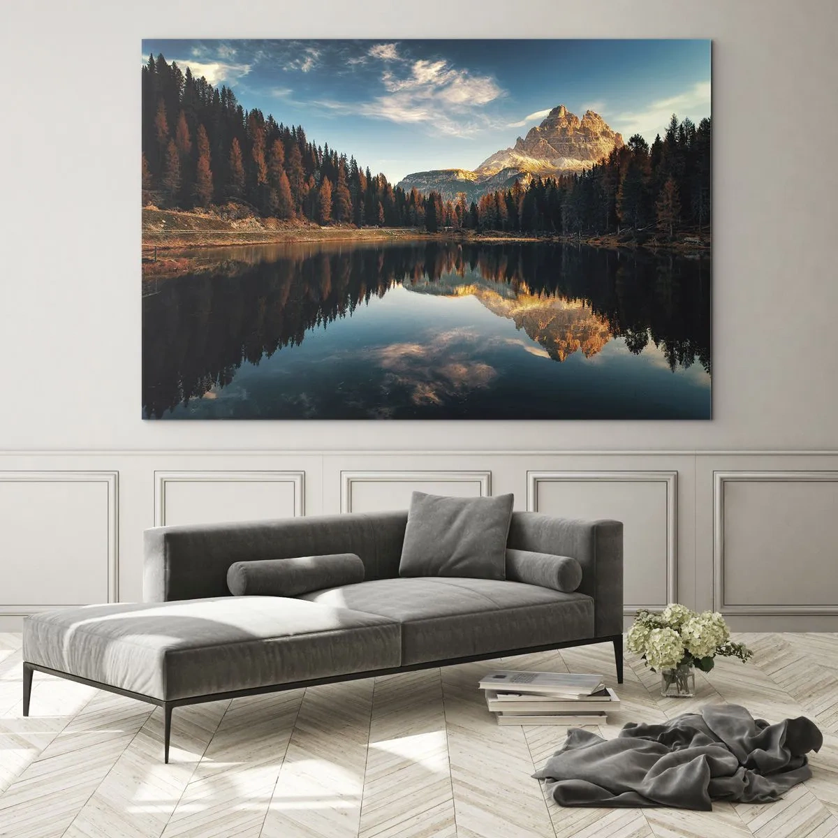 Cuadro sobre vidrio - Impresiones sobre Vidrio - Doble paisaje - 100x70cm - Paisaje duplicado - Decoración de pared moderna para salón y dormitorio ARTTOR