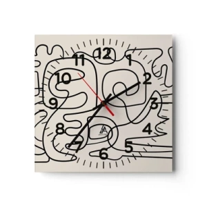 Reloj de pared - Reloj de vidrio - El camino correcto - 40x40 cm