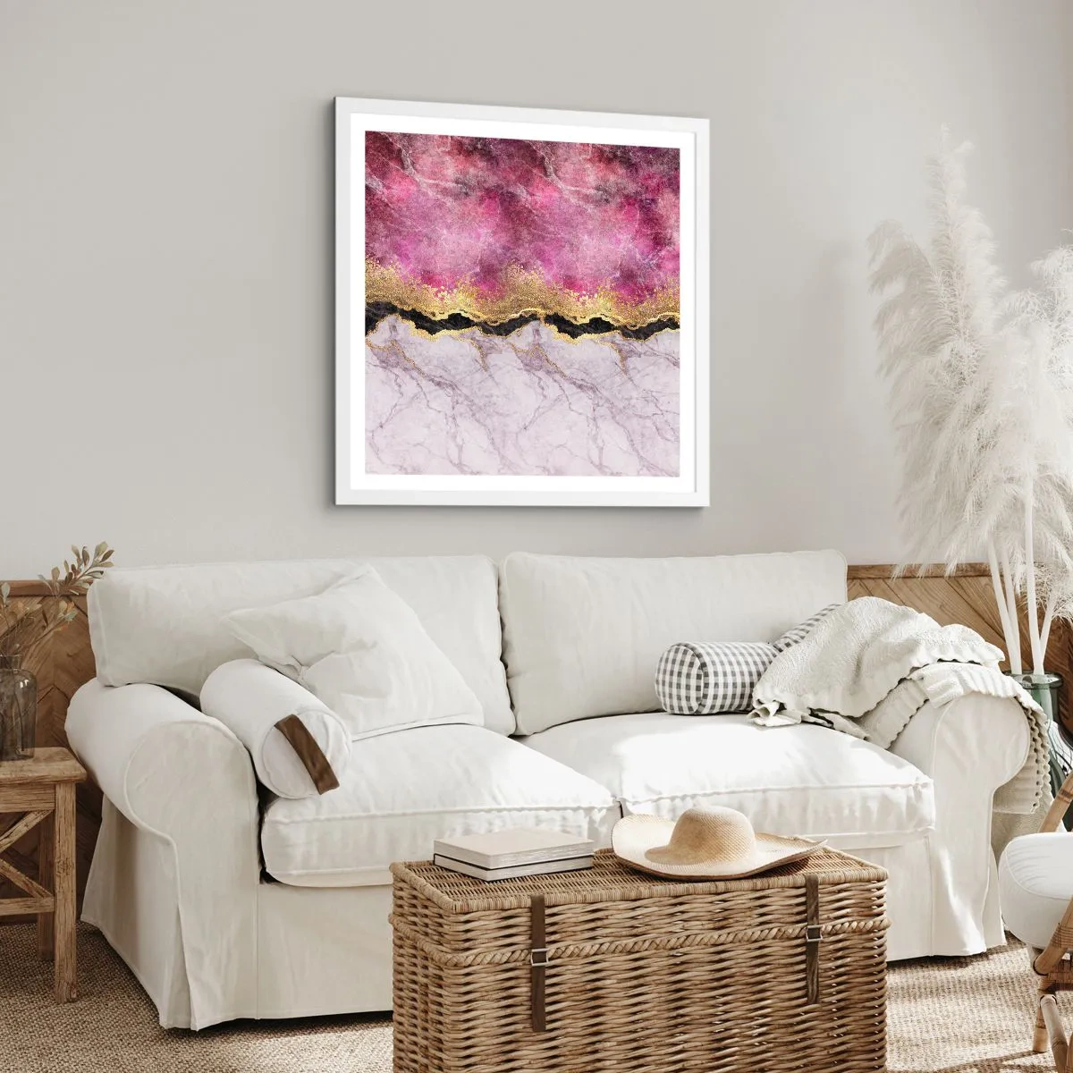 Póster en marco blanco - En la frontera - 60x60 cm