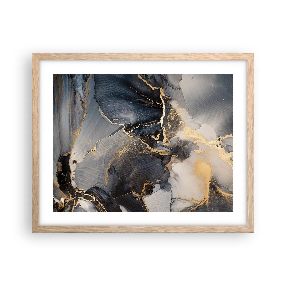 Póster en marco roble claro - La vida de una piedra - 50x40 cm