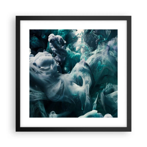 Póster en marco negro - Un movimiento de color - 40x40 cm