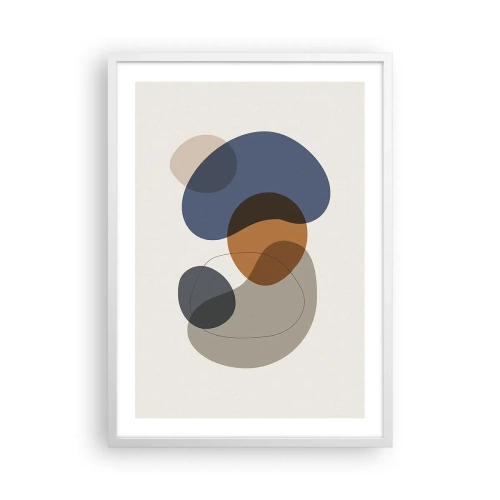 Póster en marco blanco - Gotas de color - 50x70 cm