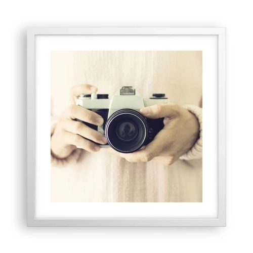 Póster en marco blanco - Una visión diferente - 40x40 cm