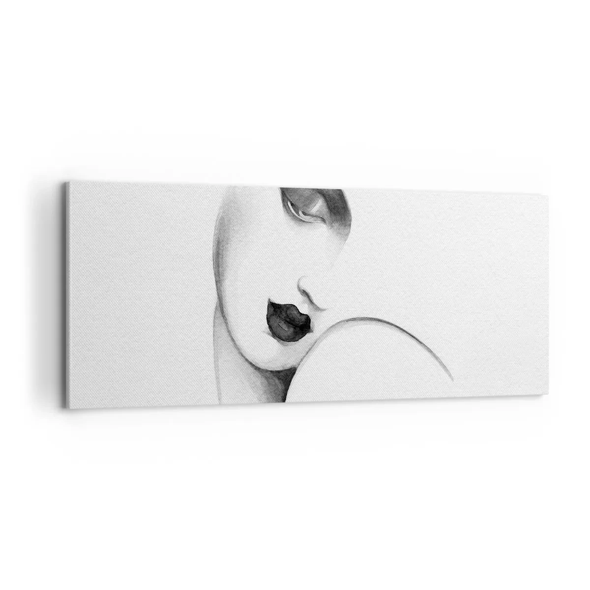 Cuadro sobre lienzo - Impresión de Imagen - Pensativa - 100x40 cm