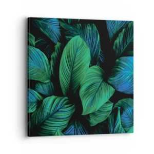 Cuadro sobre lienzo - Impresión de Imagen - En la multitud verde - 40x40 cm