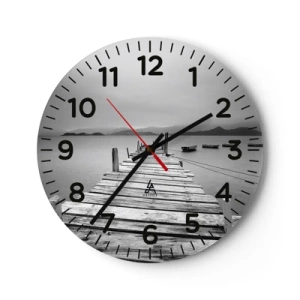 Reloj de pared - Reloj de vidrio - Más allá de las montañas, más allá de los mares - 40x40 cm