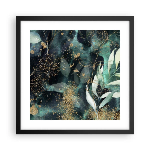 Póster en marco negro - Jardín encantado - 40x40 cm