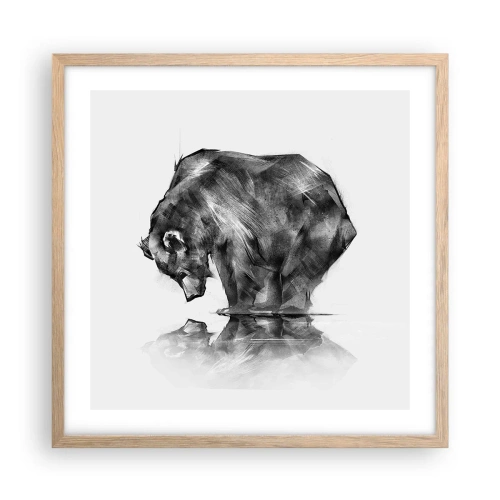 Póster en marco roble claro - Es bueno ver a alguien cercano - 50x50 cm