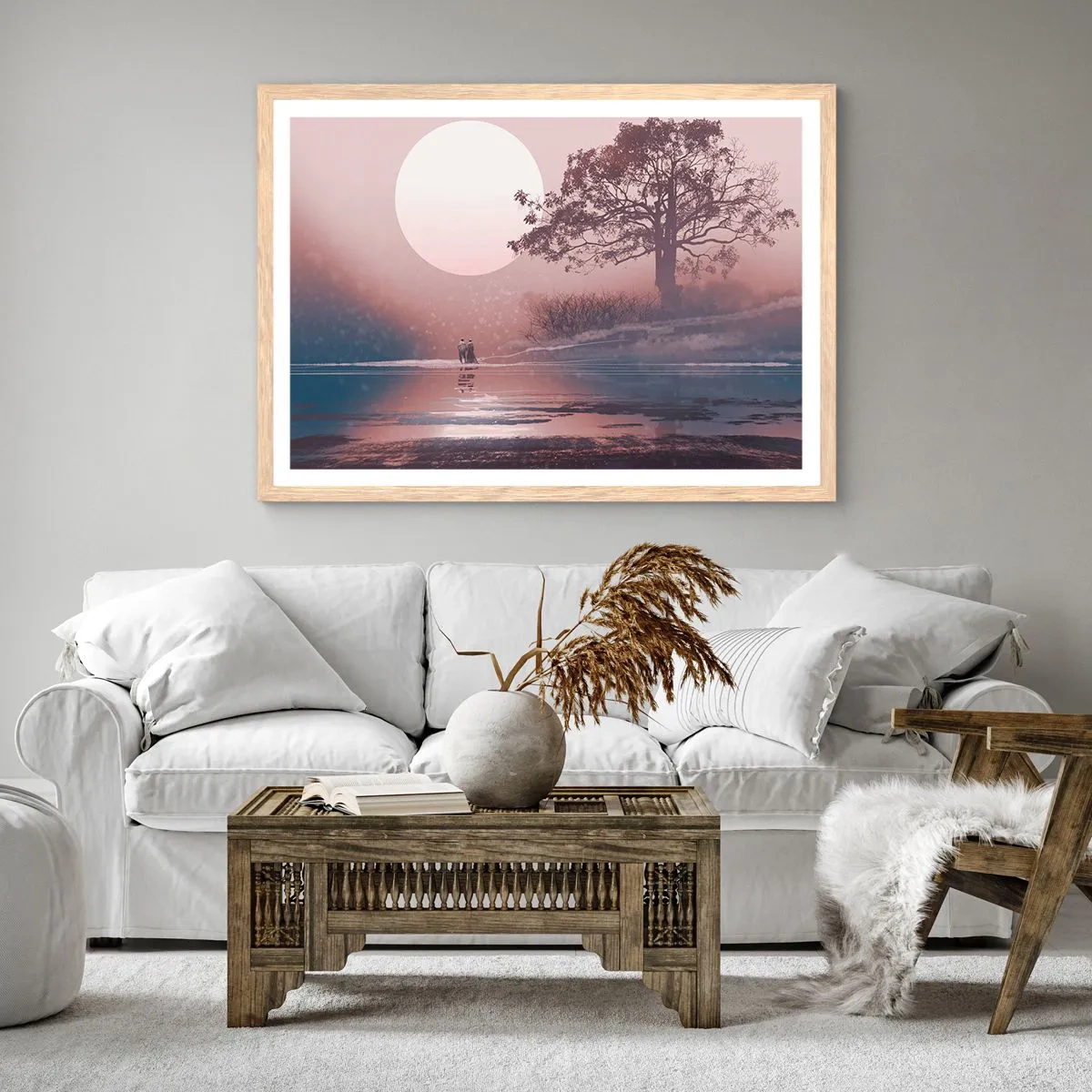 Póster en marco roble claro - Rarezas nocturnas - 100x70 cm