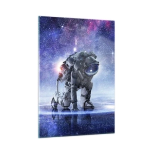Cuadro sobre vidrio - Impresiones sobre Vidrio - Astronauta en el espacio contra el cielo estrellado - 50x70cm - Cielo estrellado sobre mí - Decoración de pared moderna para salón y dormitorio ARTTOR