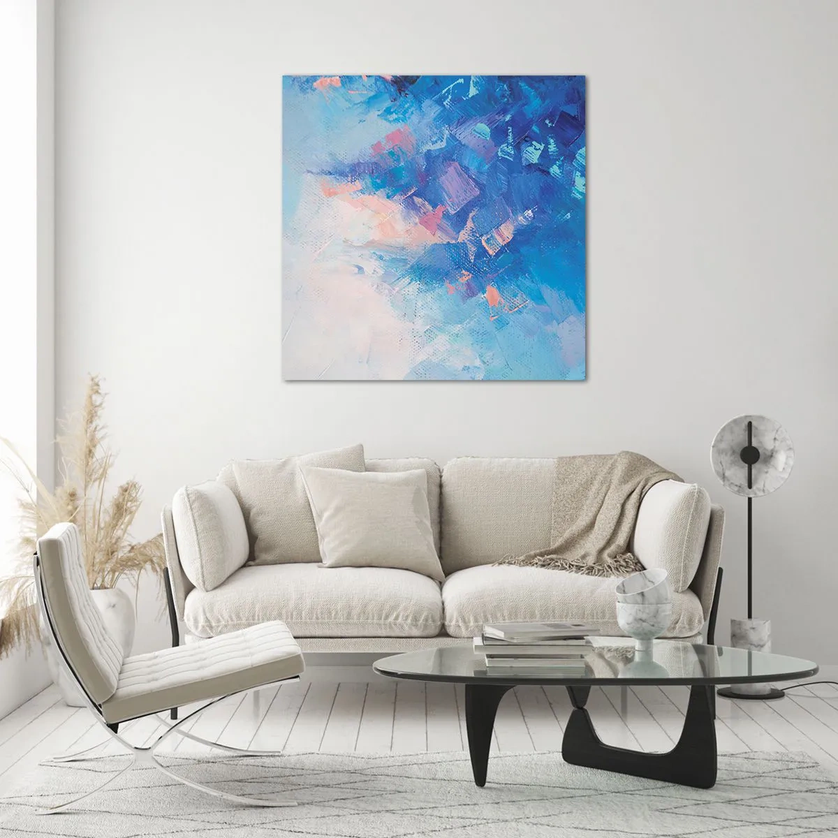 Cuadro sobre vidrio - Impresiones sobre Vidrio - Abstracción invernal - 70x70 cm