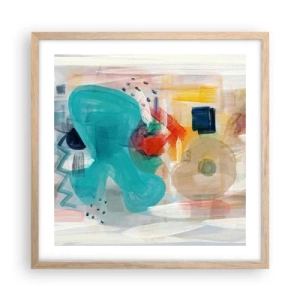 Póster en marco roble claro - Un juego de colores - 50x50 cm