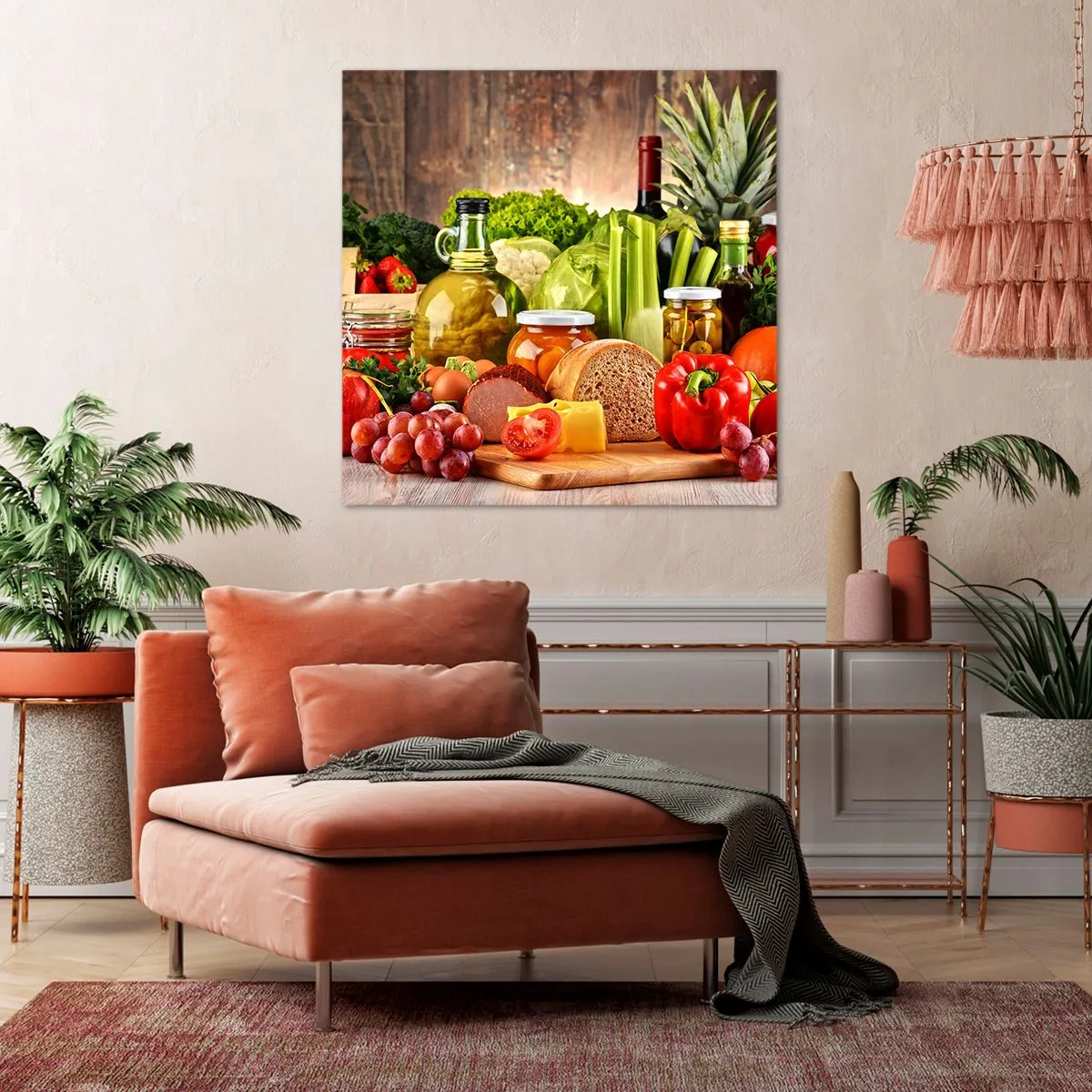 Cuadro sobre lienzo - Impresión de Imagen - La mesa está lista - 50x50 cm