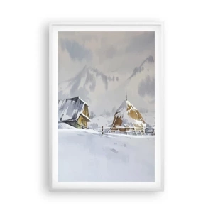 Póster en marco blanco - En un valle nevado - 61x91 cm