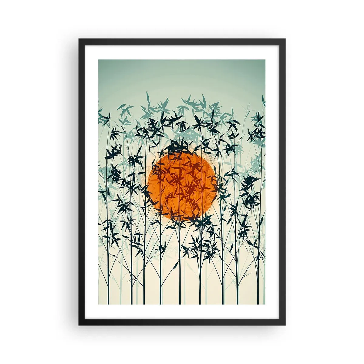 Póster en marco negro - El sol de Japón - 50x70 cm