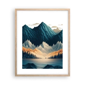 Póster en marco roble claro - Paisaje perfecto de montañas - 40x50 cm