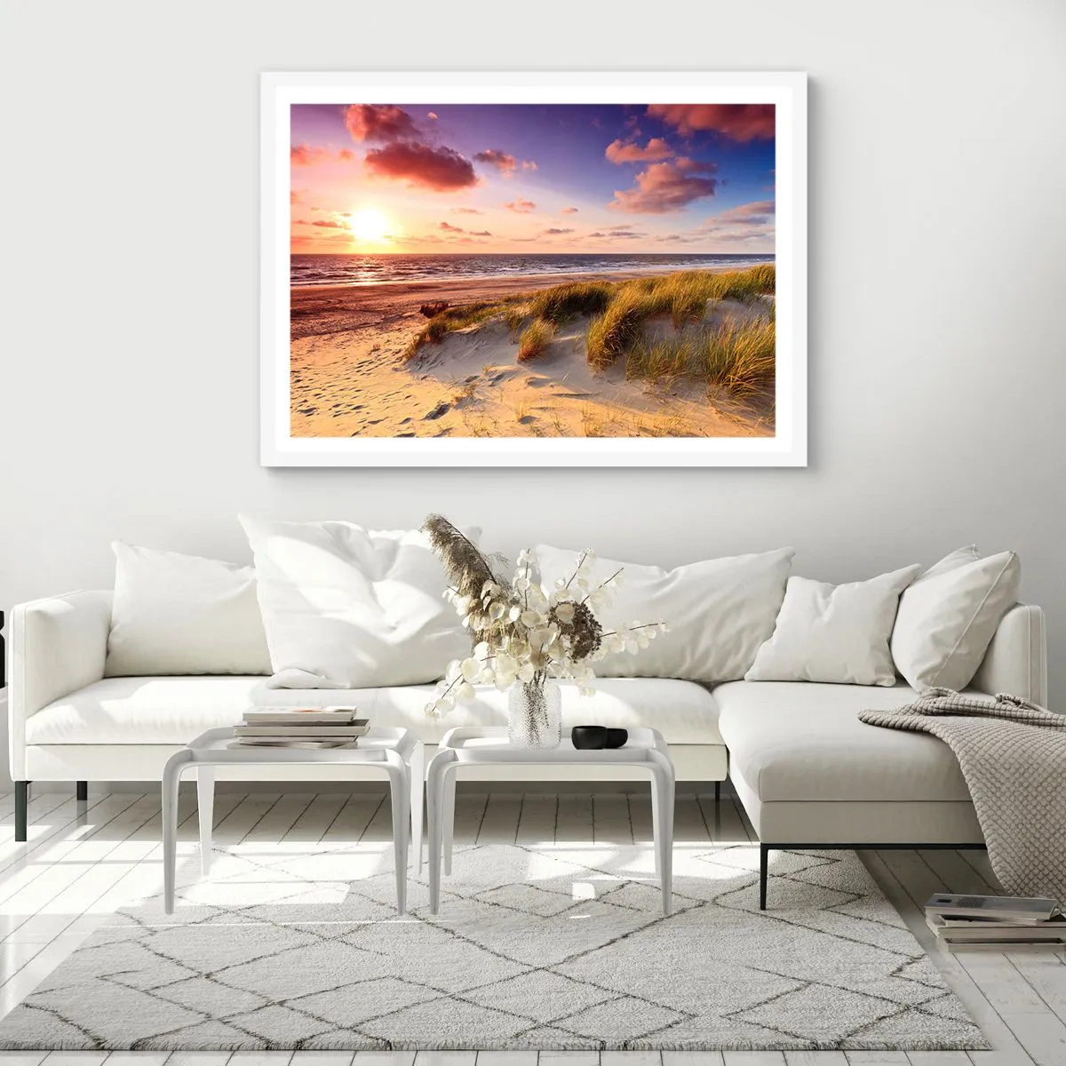 Póster en marco blanco - Se siente la brisa veraniega - 70x50 cm