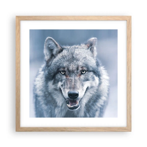 Póster en marco roble claro - ¿Aceptarás el reto? - 40x40 cm