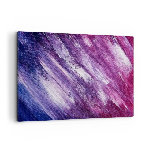 Cuadro sobre lienzo - Impresión de Imagen - Pinceladas abstractas en tonos morados y rosas - 120x80cm - Cuando sopla el viento del sol - Decoración de pared moderna para salón y dormitorio ARTTOR