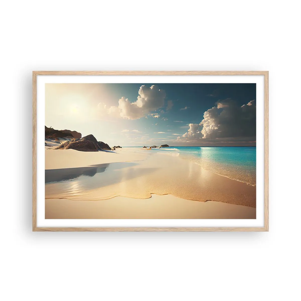 Póster en marco roble claro - Un día de ensueño - 91x61 cm