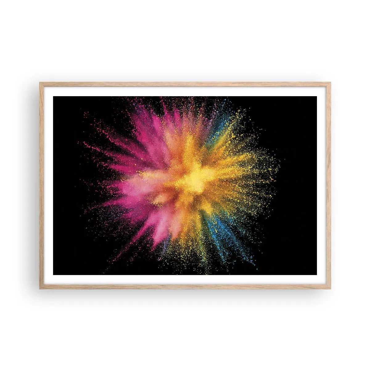 Póster en marco roble claro - El nacimiento de los colores - 100x70 cm