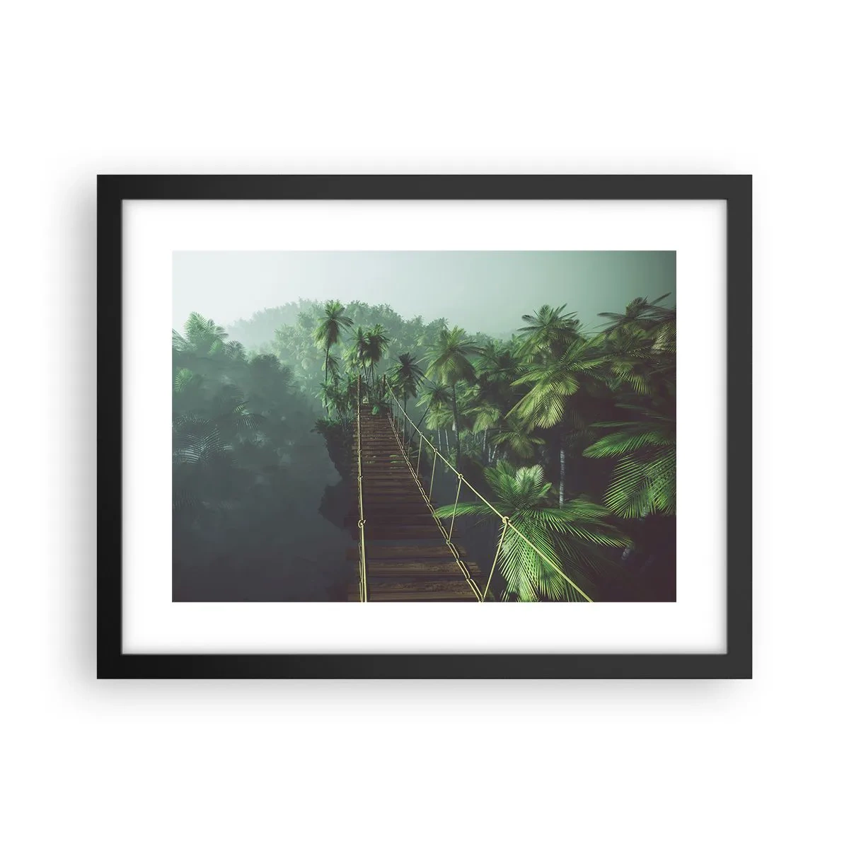 Póster en marco negro - Sobre un mar de verde - 40x30 cm