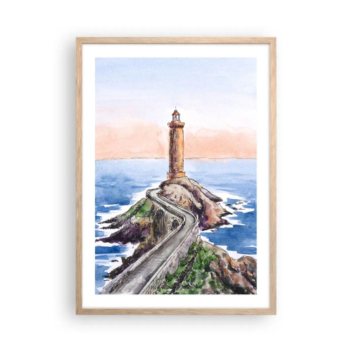 Póster en marco roble claro - Frente al mar - 50x70 cm