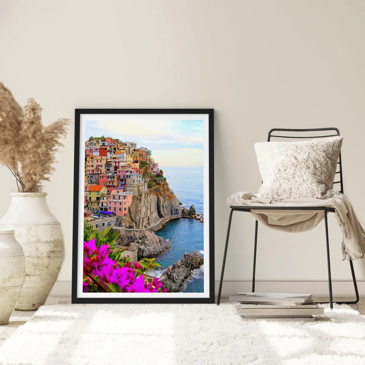 Póster en marco negro - La ciudad de la risa - 40x50 cm